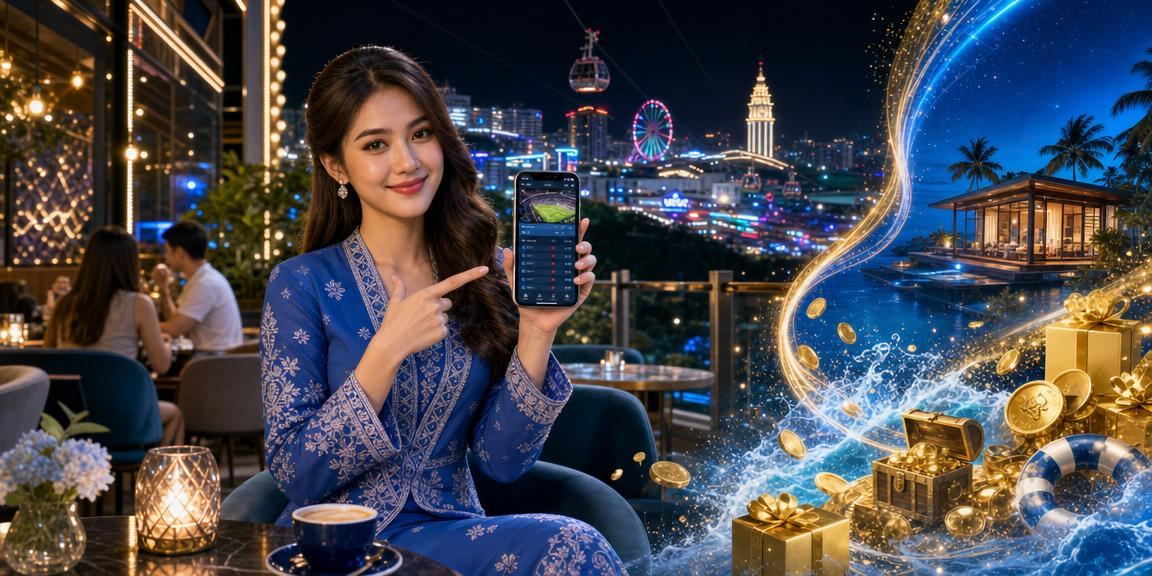 Pengguna Malaysia berpakaian tradisional menggunakan kasino mudah alih di Genting Highlands